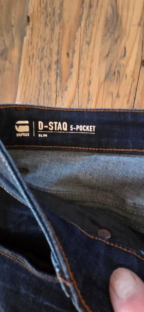 G-Star RAW D-STAQ 5-Pocket Slim jeans, Ophalen of Verzenden, Gedragen, Blauw, W33 - W34 (confectie 48/50)