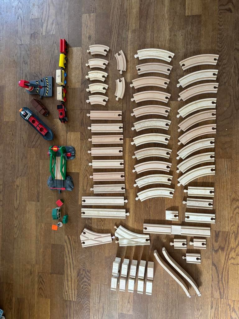 Houten treinbaan, Kinderen en Baby's, Ophalen, Gebruikt