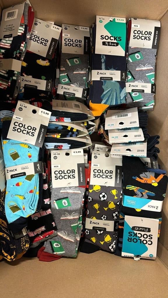 Partij Fun Socks 600 paar, Ophalen, -, -, Nieuw