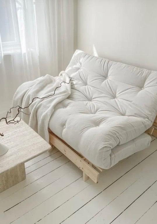 Karup design slaapbank Roots, Ophalen, Wit, Tweepersoons, 140 cm