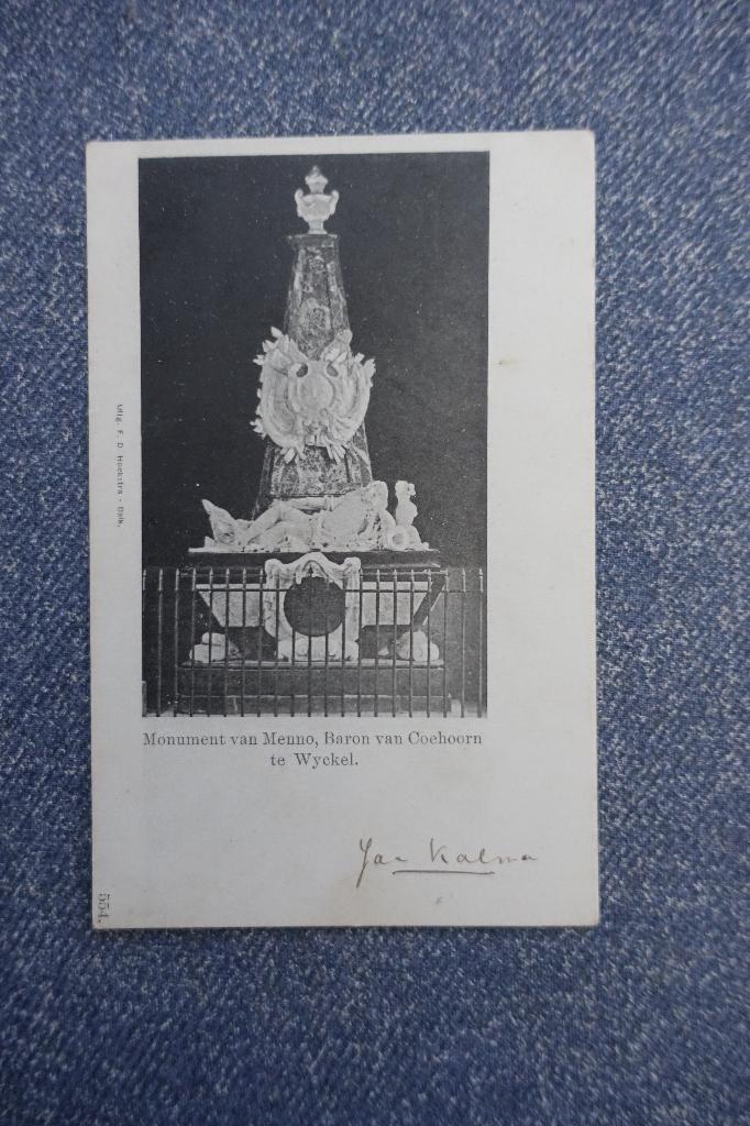 Wyckel. Monument van Menno, Baron van Coehoorn, Verzamelen, Ophalen of Verzenden, 1920 tot 1940, Ongelopen, Friesland
