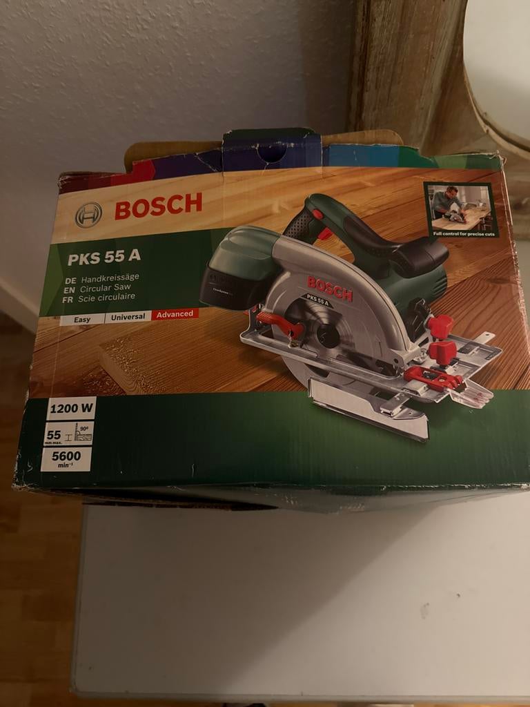 Bosch PKS 55 A Cirkelzaag, Cirkelzaag, Ophalen of Verzenden, Zo goed als nieuw, 30 tot 70 mm