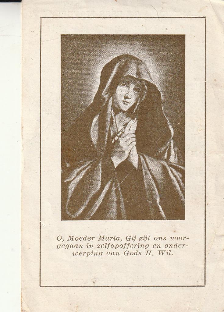 Prentje Moeder Maria 1928, Ophalen of Verzenden, Gebruikt, Kaart of Prent, Christendom | Katholiek