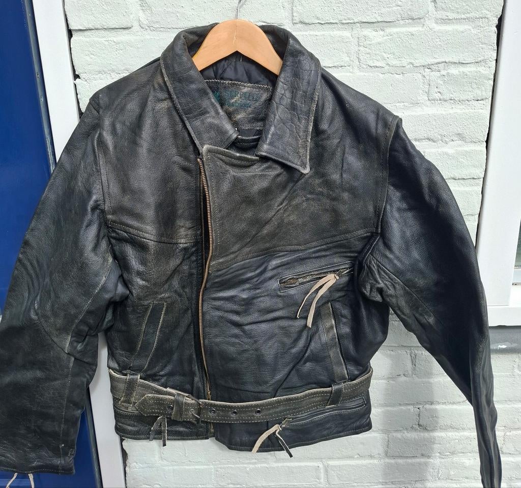 Leren jas retro look maat XL, Ophalen of Verzenden, Nieuw, Maat 56/58 (XL), Zwart