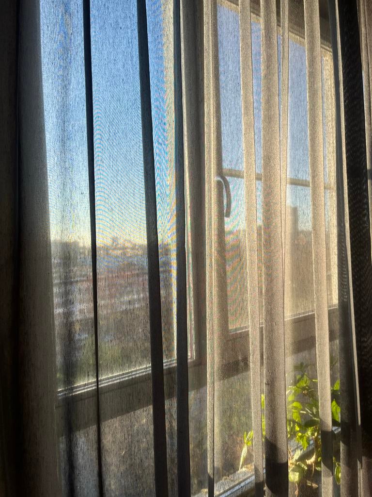 Zwarte gordijnen met rails (210 cm en 300 cm), Ophalen, Gebruikt, Zwart, 200 cm of meer