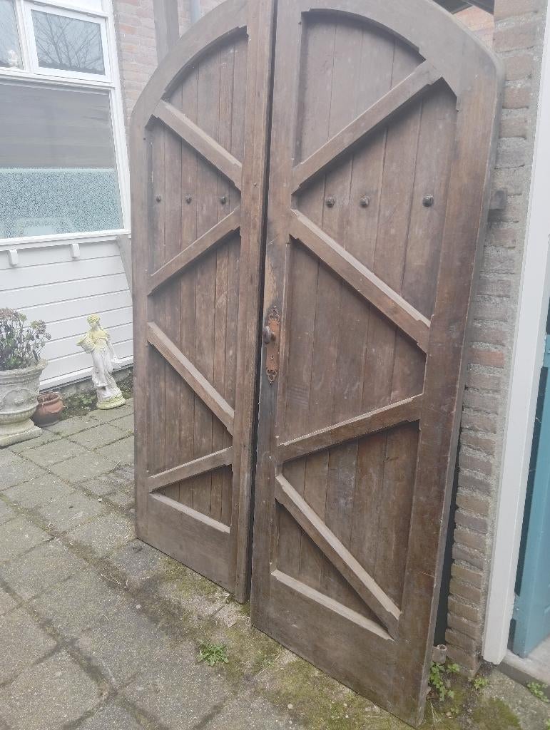 Eikenhout Dubbel getoogde deur, Doe-het-zelf en Verbouw, Deuren en Horren, Ophalen, Gebruikt, 120 cm of meer, Binnendeur