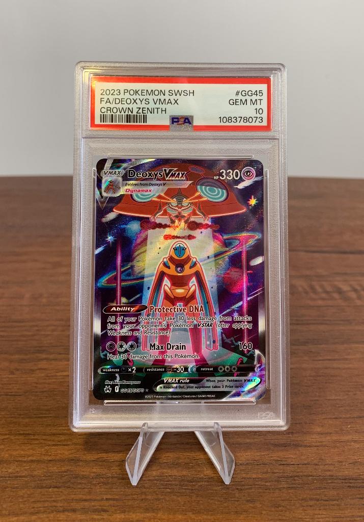Deoxys VMAX PSA 10 (CRZ GG45) Pokémon kaart, Ophalen of Verzenden, Nieuw, Losse kaart, Foil