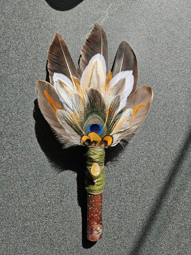 Smudge feathers citrien veren waaier reiki sjamaan feather, Ophalen of Verzenden