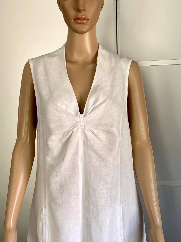 J432 Yaya: maat 38=M linnen jurk jurkje wit, Maat 38/40 (M), Wit, Ophalen of Verzenden, Zo goed als nieuw