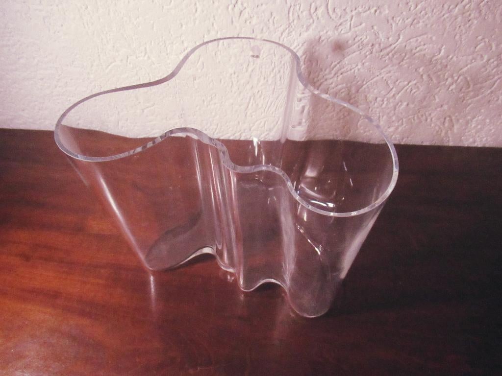 ALVAR AALTO Design vaas 16 cm hoog helder glas Littala Glas, Ophalen, Overige kleuren, Minder dan 50 cm, Glas