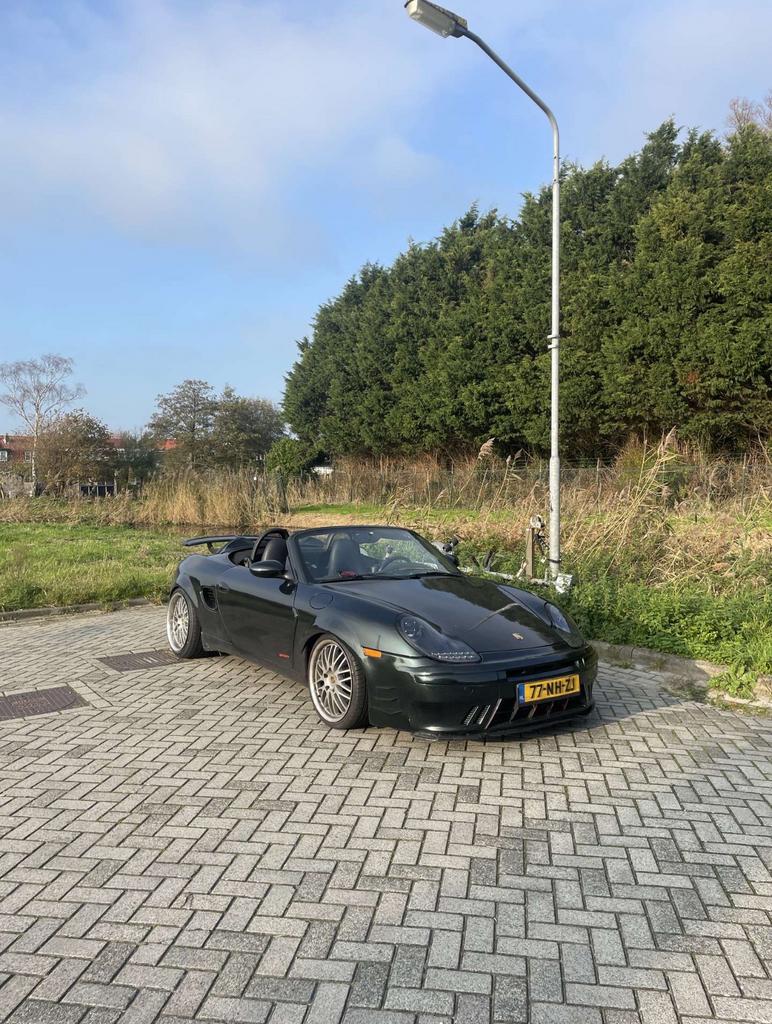 Porsche Boxster 986 2.5L 1997 Handgeschakeld Groen, Auto's, Achterwielaandrijving, Cabriolet, Leder, Handgeschakeld