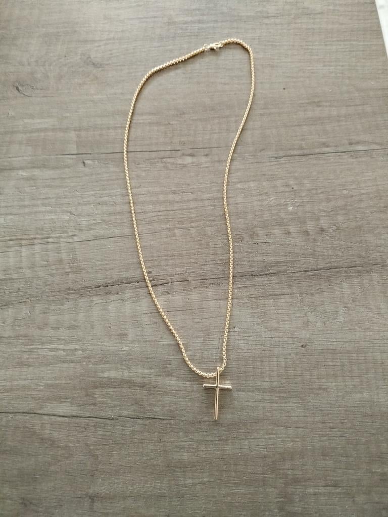 Leuke ketting met kruis, Ophalen of Verzenden, Zo goed als nieuw, Zilver, Overige materialen