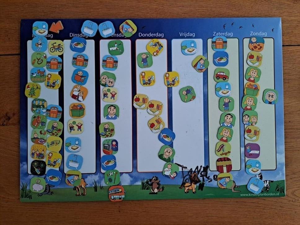 Kinderplanbord met magneten - Dagritmekaarten, Kinderen en Baby's, Speelgoed | Educatief en Creatief, Ophalen of Verzenden, Zo goed als nieuw