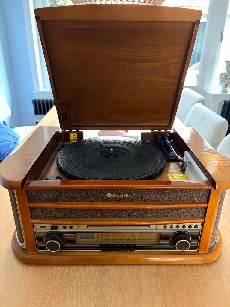 Retro Houten platenspeler Muziekcenter roadstar, Overige merken, Nieuw, Ophalen of Verzenden, USB-aansluiting