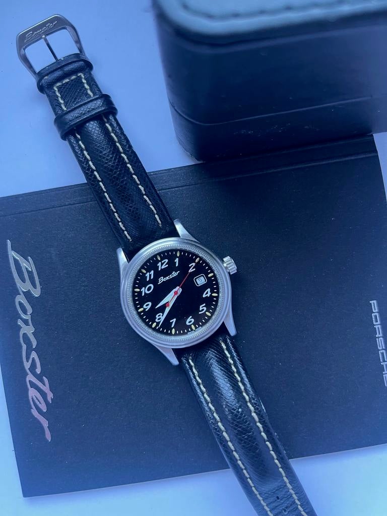Porsche Boxter, Sieraden, Tassen en Uiterlijk, Horloges | Heren, Zo goed als nieuw, Overige merken, Staal, Ophalen of Verzenden