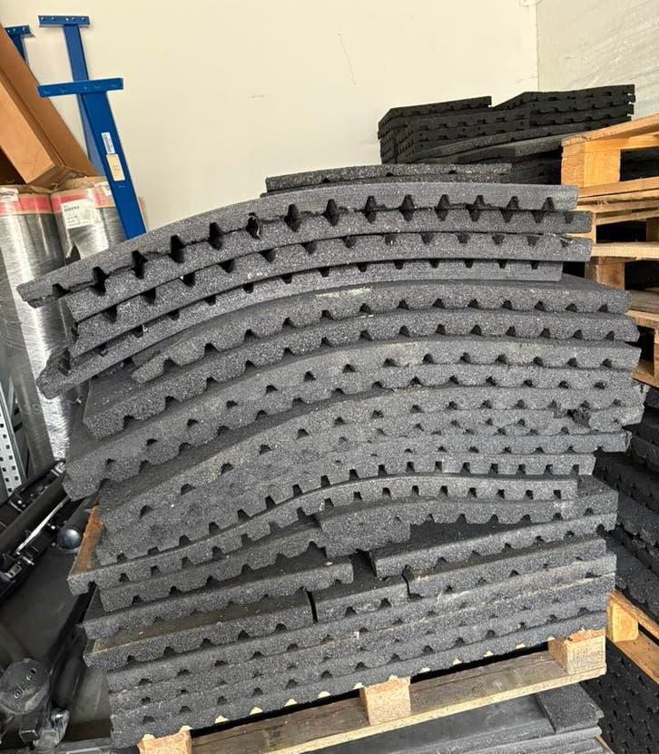 20 m2 rubberen stal mat matten snijmatten 4 cm dik, Rubberen matten, 4 cm dik, Zwart