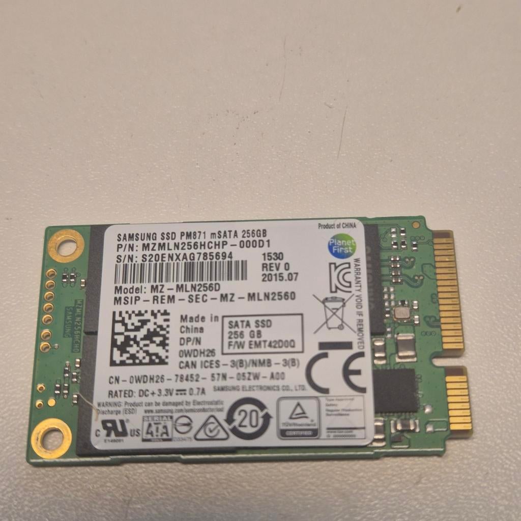 Samsung 256GB Msata SSD, Computers en Software, Harde schijven, Intern, Gebruikt, 256GB, Verzenden