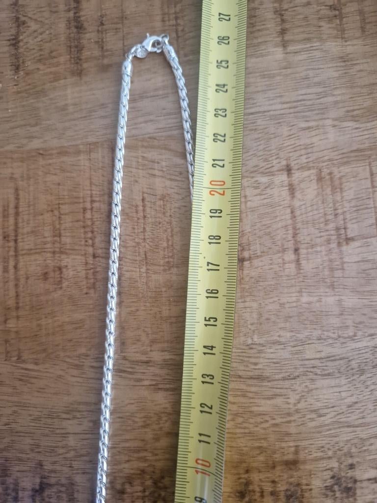 Slangenketting 925 verzilverd, Ophalen of Verzenden, Zilver, Ketting