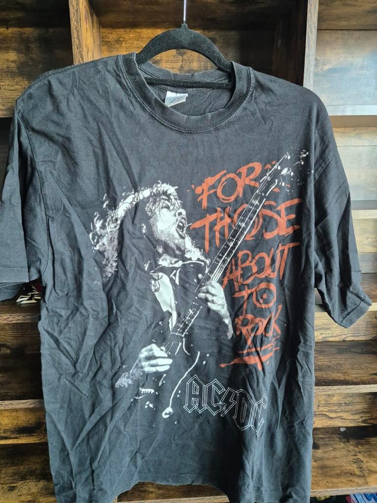 AC/DC 'For Those About To Rock' T-shirt - Maat L, Maat 52/54 (L), Zwart, AC/DC, Ophalen of Verzenden