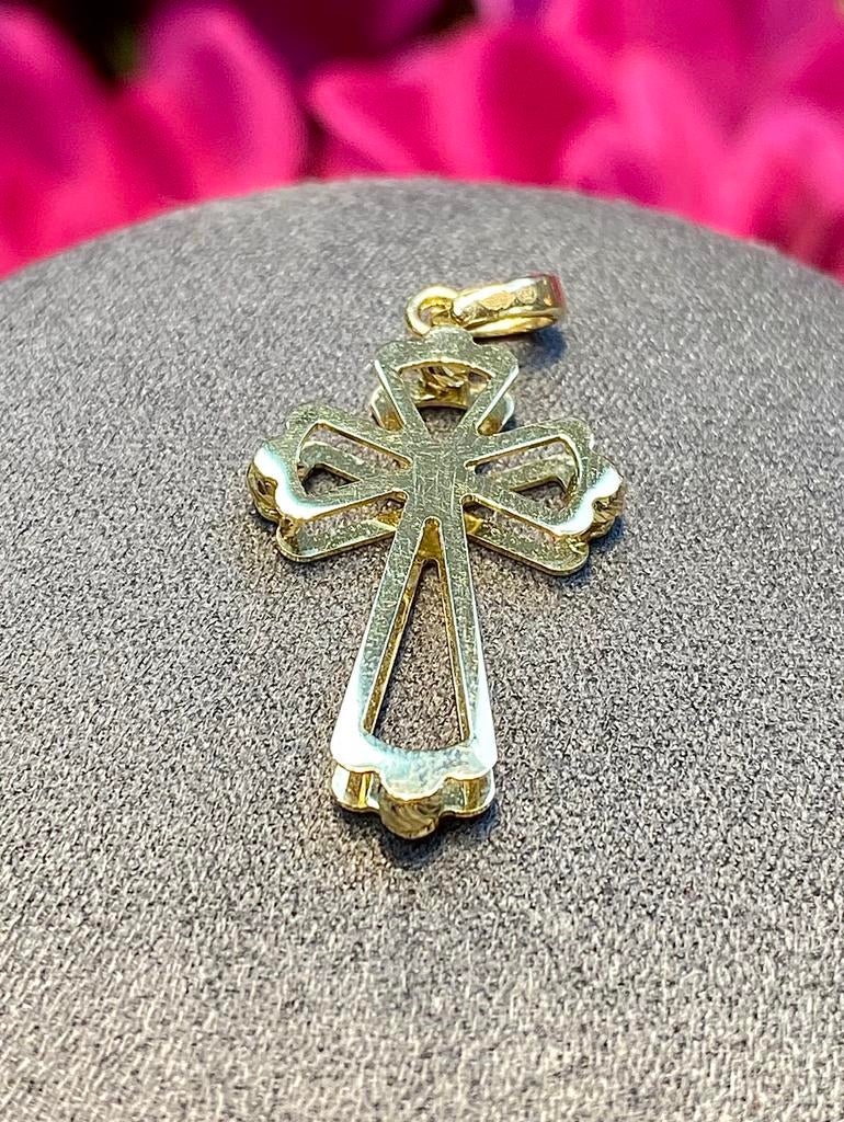 14k Gouden Kruishanger, Nieuw, Ophalen of Verzenden, Kruis of Symbool, Goud