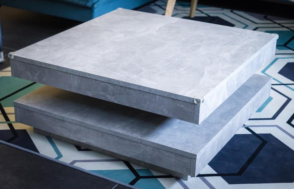 Salontafel Cutato met betonlook van Home24 draaibar, Ophalen, Gebruikt, 50 tot 100 cm, Vierkant