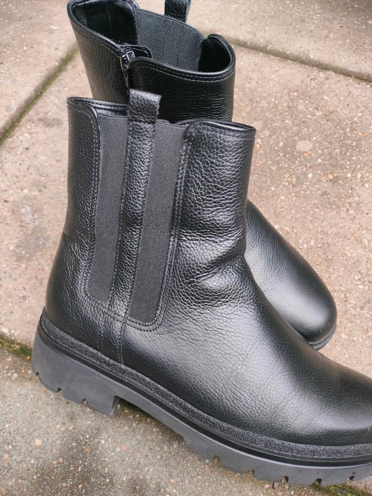 Gabor Comfort enkellaarsjes dames zwart leer 38,5, Hoge laarzen, Zwart, Gabor, Nieuw