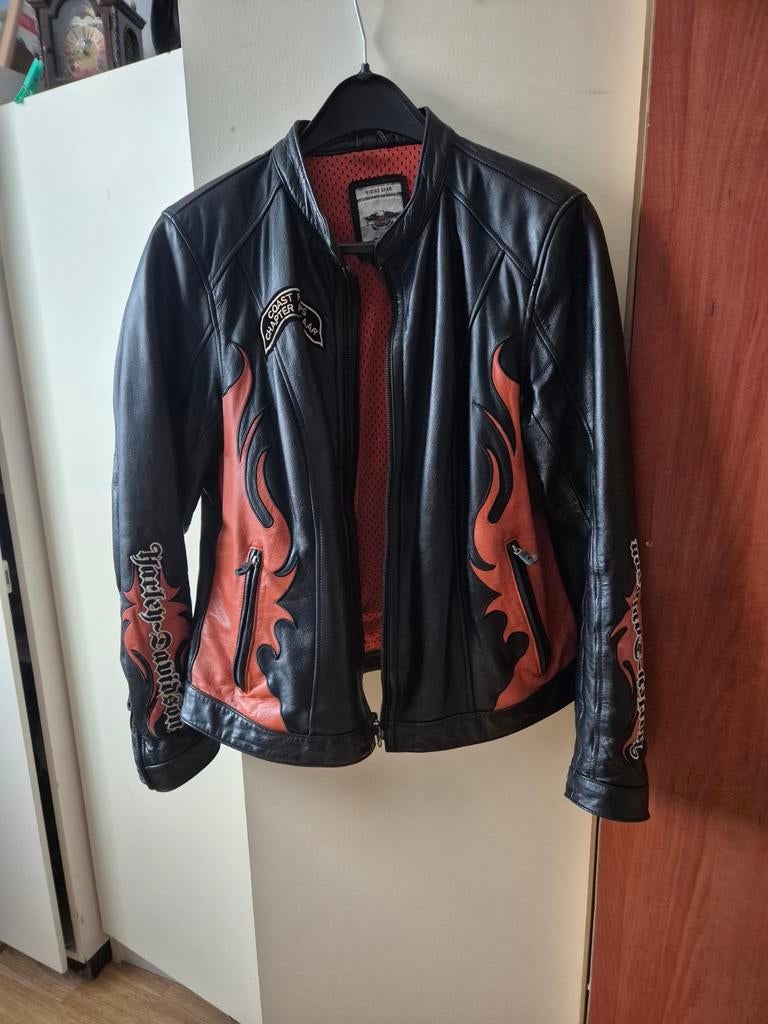 Harley-Davidson leren jas met vlammen, Ophalen of Verzenden