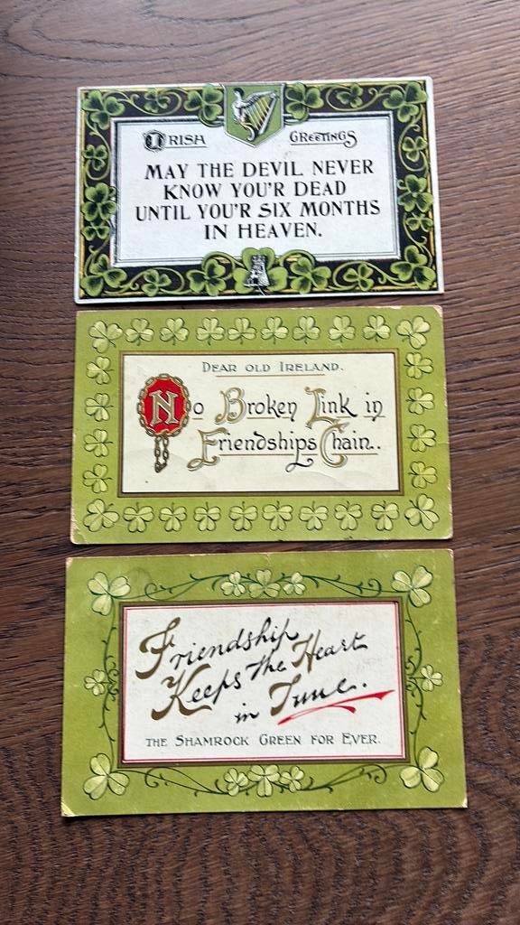 Ierland. Shamrock green for ever. Ietse groeten, Ophalen of Verzenden, Voor 1920, Gelopen, Sterren en Beroemdheden