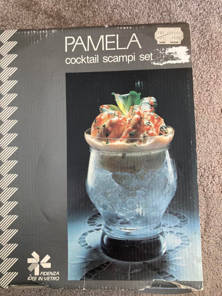 Pamela cocktail scampi set, Glas of Glazen, Gebruikt, Ophalen of Verzenden, Glas
