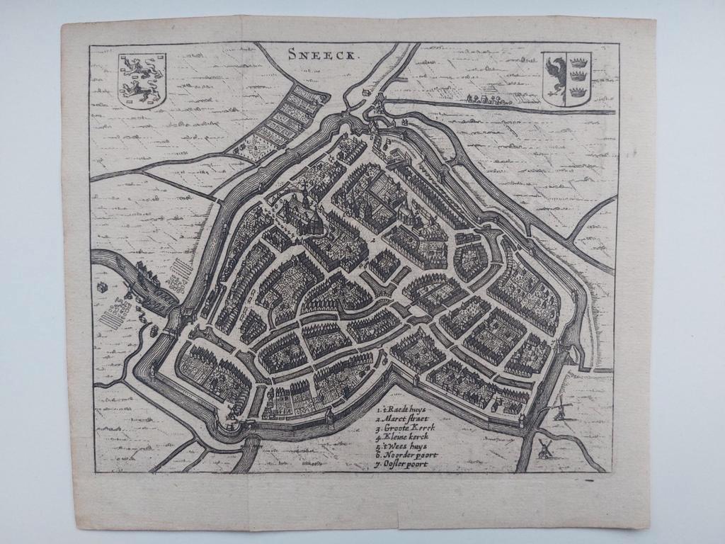 3 / Sneeck - Sneek door Lodovico Guicciardini  in 1652!, Ophalen of Verzenden