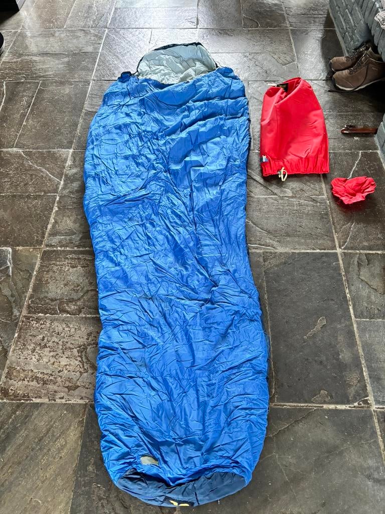 Te Koop 1 persoons slaapzak dons, Caravans en Kamperen, Slaapzakken, Ophalen, Gebruikt