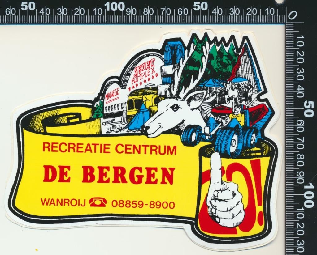 Sticker: Recreatie Centrum De Bergen - Wanroij, Ophalen of Verzenden, Zo goed als nieuw, Bedrijf of Vereniging