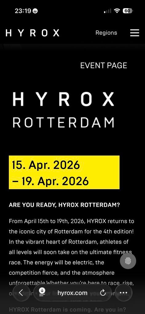 Hyrox open men ticket zaterdag €130, Eén persoon