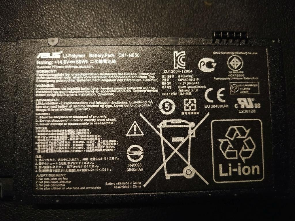 ASUS C41-N550 Laptop Batterij, Ophalen of Verzenden, Gebruikt, ASUS