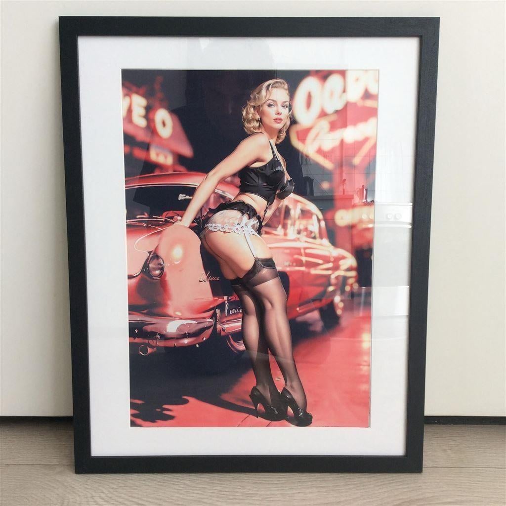 40x50cm Retro Las Vegas Pin up auto Affiche Poster, Verzamelen, Ophalen of Verzenden, Nieuw, A1 t/m A3, Film en Tv