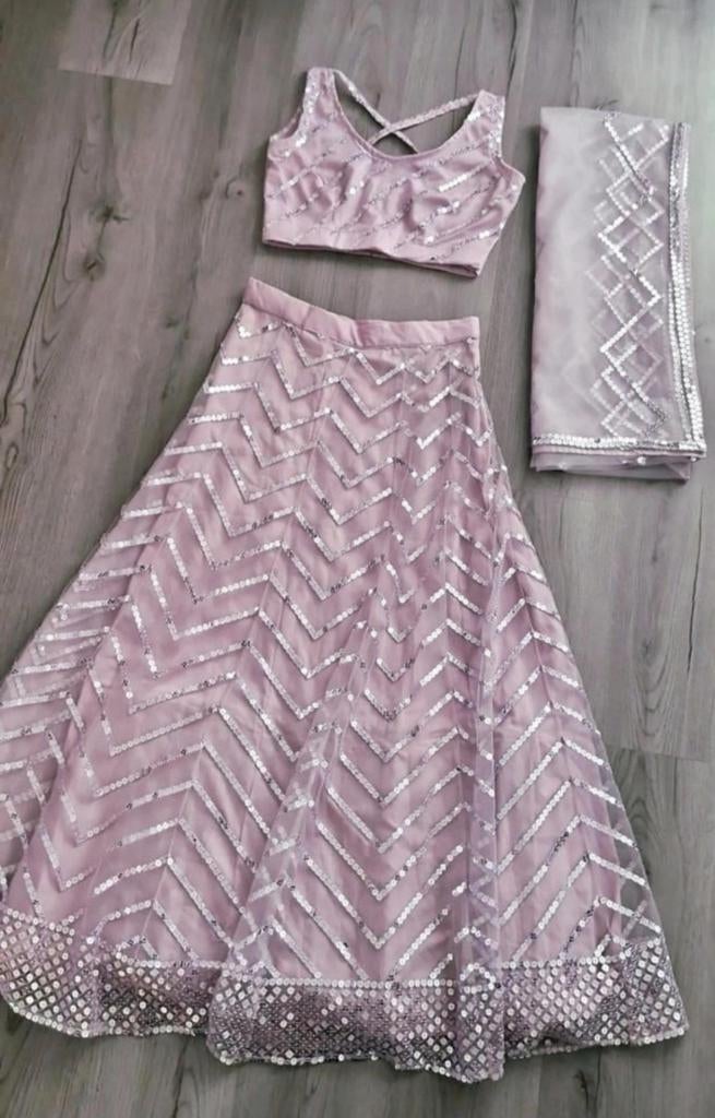 Indian elegante party lehenga, Indian, Verzenden, Paars, Nieuw