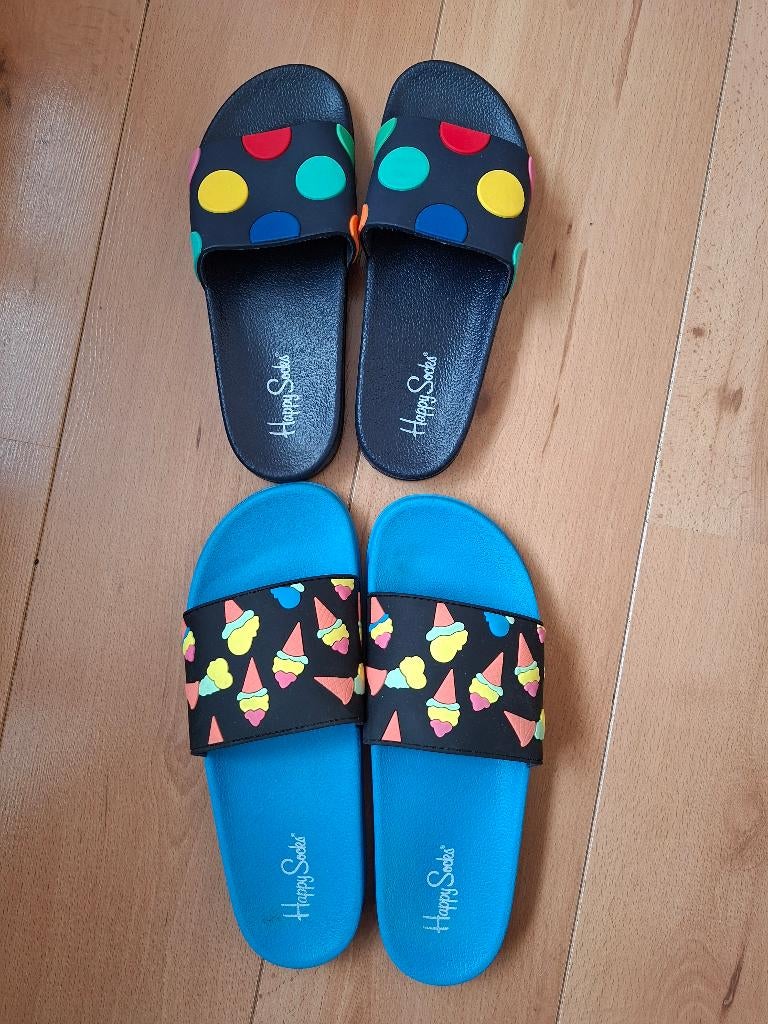 Happy socks slippers, Slippers, Ophalen of Verzenden, Gedragen, Overige kleuren