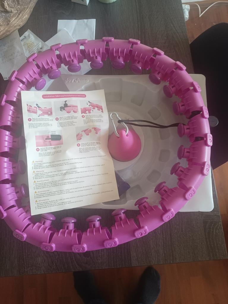 Roze fitness hoelahoep met gewicht, Ophalen of Verzenden