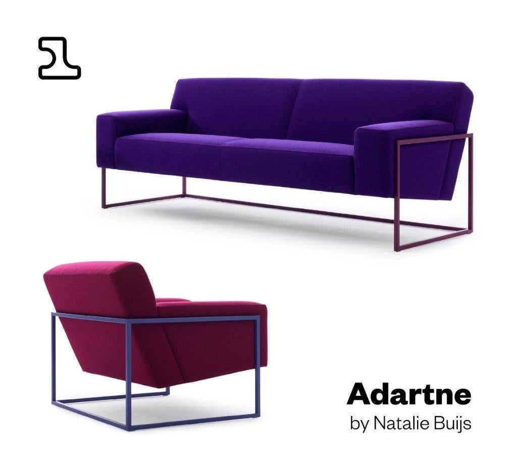 Leolux zithoek type Adartne (bank en twee fautuils), Ophalen, Gebruikt, 75 tot 100 cm, Rechte bank