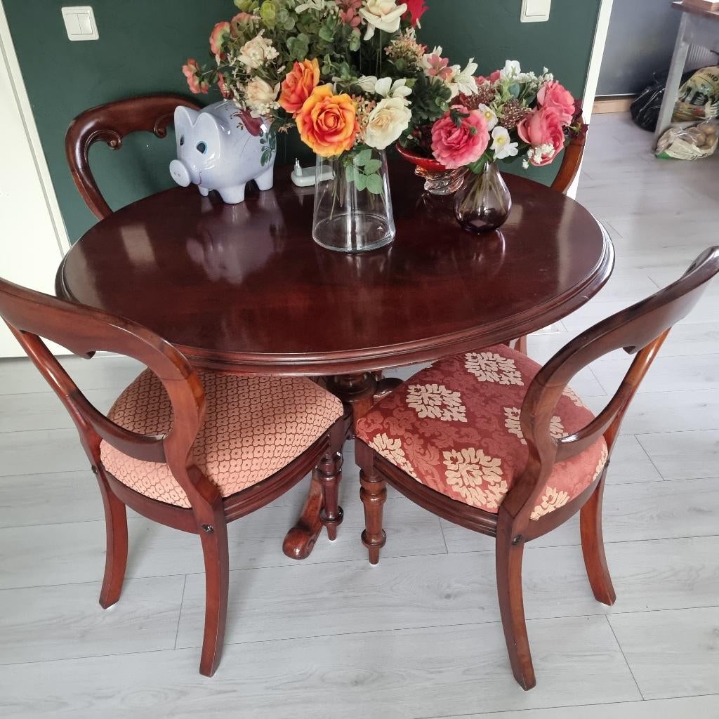 eethoek, Huis en Inrichting, Tafels | Eettafels, Gebruikt, 50 tot 100 cm, 100 tot 150 cm, Vier personen, Ovaal, Ophalen