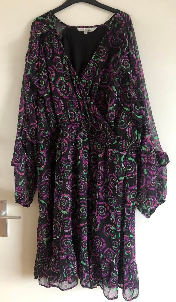 Nieuwe jurk zwart paars groen Maat 48 Miljuschka bij wehkamp, Kleding | Dames, Zwart, Maat 46/48 (XL) of groter, Nieuw, Ophalen of Verzenden