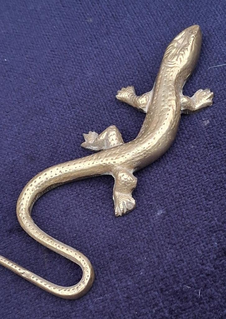 Hagedis. Messing.  14 cm., Ophalen, Zo goed als nieuw, Reptiel of Amfibie, Beeldje of Figuurtje