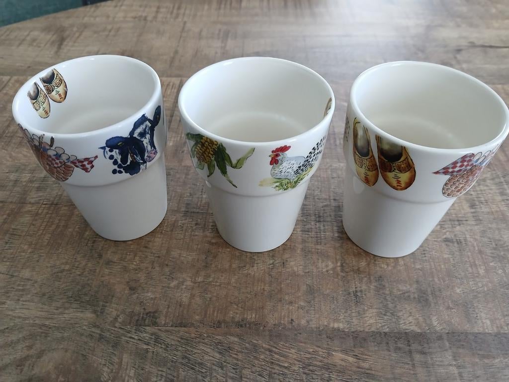 3 melkbekers Alie Kruse Kolk landleven, Ophalen of Verzenden, Overige stijlen, Kop(pen) en/of Schotel(s)