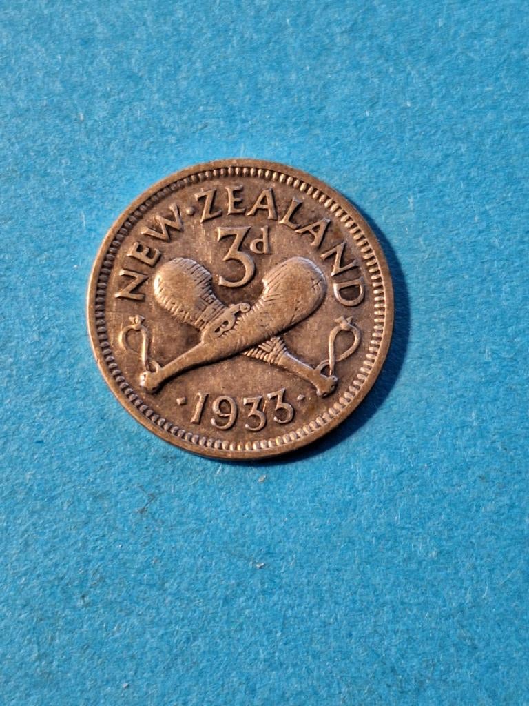 New Zeeland 3 pence 1933, Ophalen of Verzenden, Zilver
