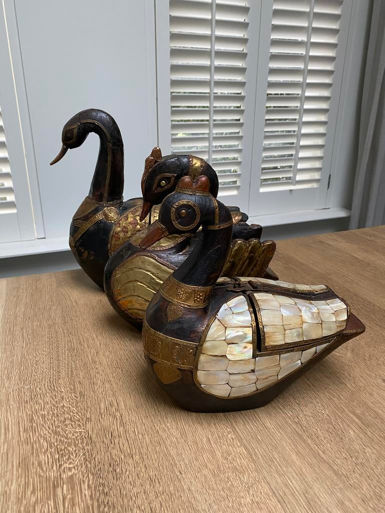 Oude houten zwanen uit Nepal, Ophalen of Verzenden