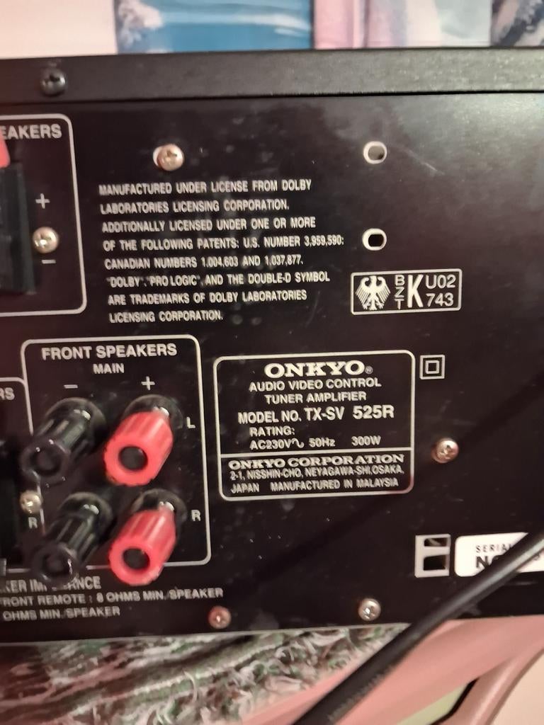 Onkyo TX-SV 525R Versterker - 300W, Audio, Tv en Foto, Versterkers en Receivers, Ophalen of Verzenden