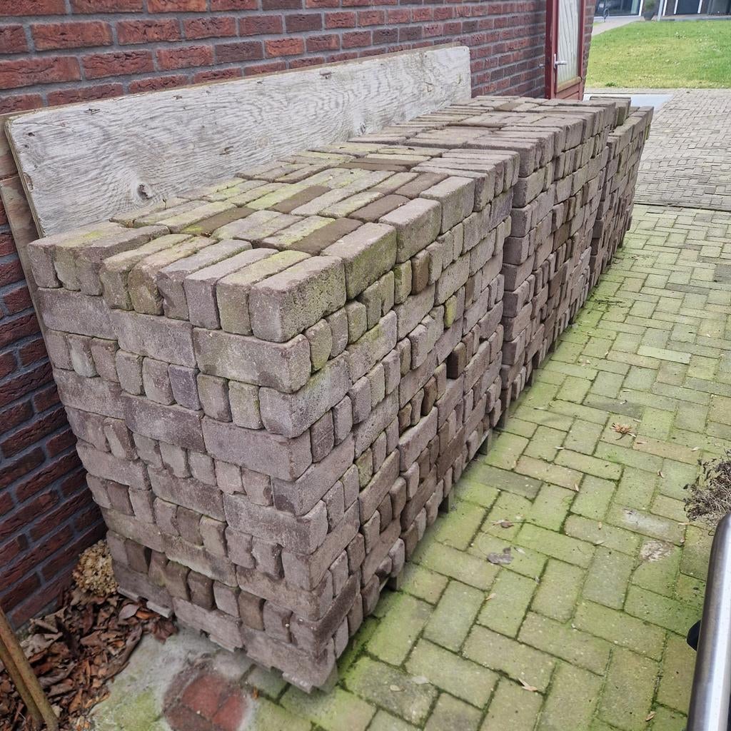 Hard gebakken dikformaten klinkers, Tuin en Terras, Tegels en Klinkers, Ophalen, Gebruikt, Keramiek, Klinkers