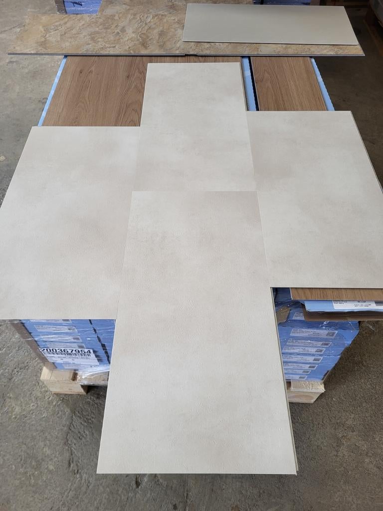 Pvc Klik Tegel (Click) Beige €18 per m2 Op=Op, 75 m² of meer, Beige, Nieuw, Ophalen of Verzenden