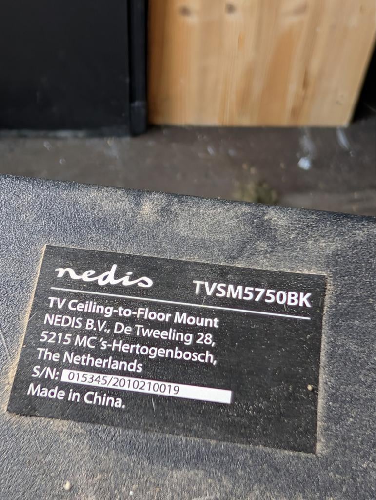 Tv paal, tv standaard, Nedis tvsm5708k, vloer tot plafond., Ophalen