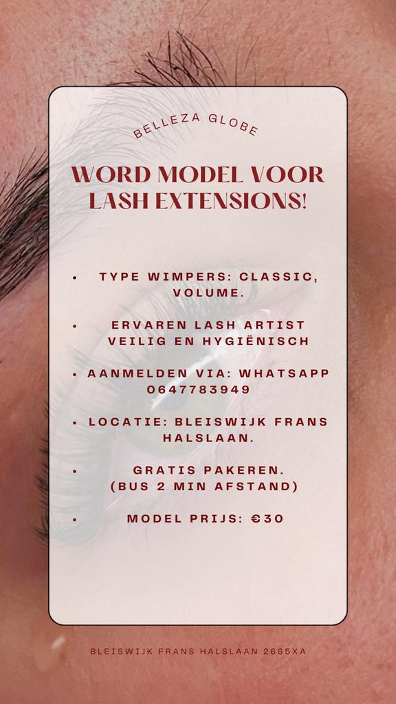 Wimper & Brow modellen gezocht  (anoniem mogelijk), 33 - 40 uur, Starter, Overige vormen